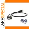 Black USB Y-cable for Data & Power Transfer