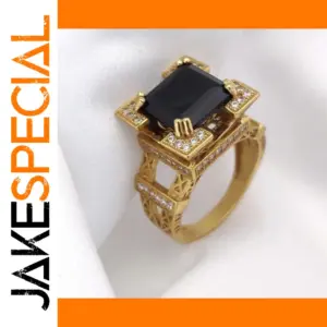 Bold Geometric Men's Cocktail Ring in Gold Tone