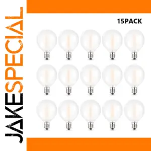 15-Pack G40 Frosted White LED Bulbs for Outdoors