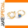 Stainless Steel Blue Resin Stackable Rings