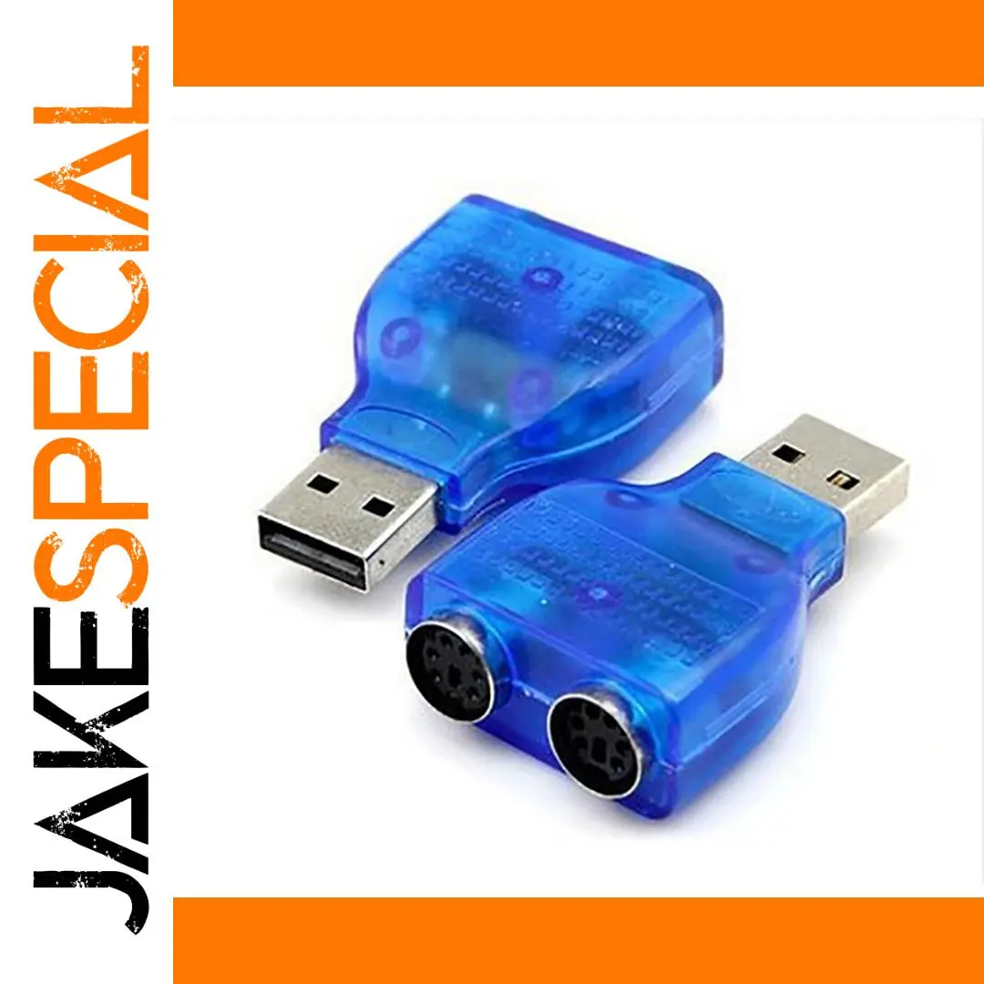 USB Dual PS2 Adapter with Transparent Blue Case 1 USB Dual PS2 Adapter with Transparent Blue Case