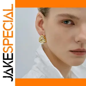 Geometric Stainless Steel Rhinestone Earrings