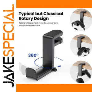 Black Adjustable Headphone Stand for Desktops