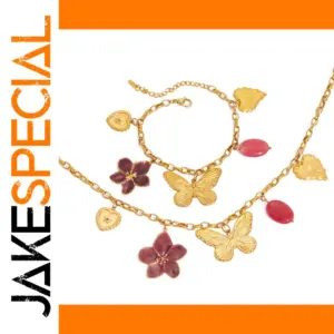 Nature-Inspired Stainless Steel Jewelry Set