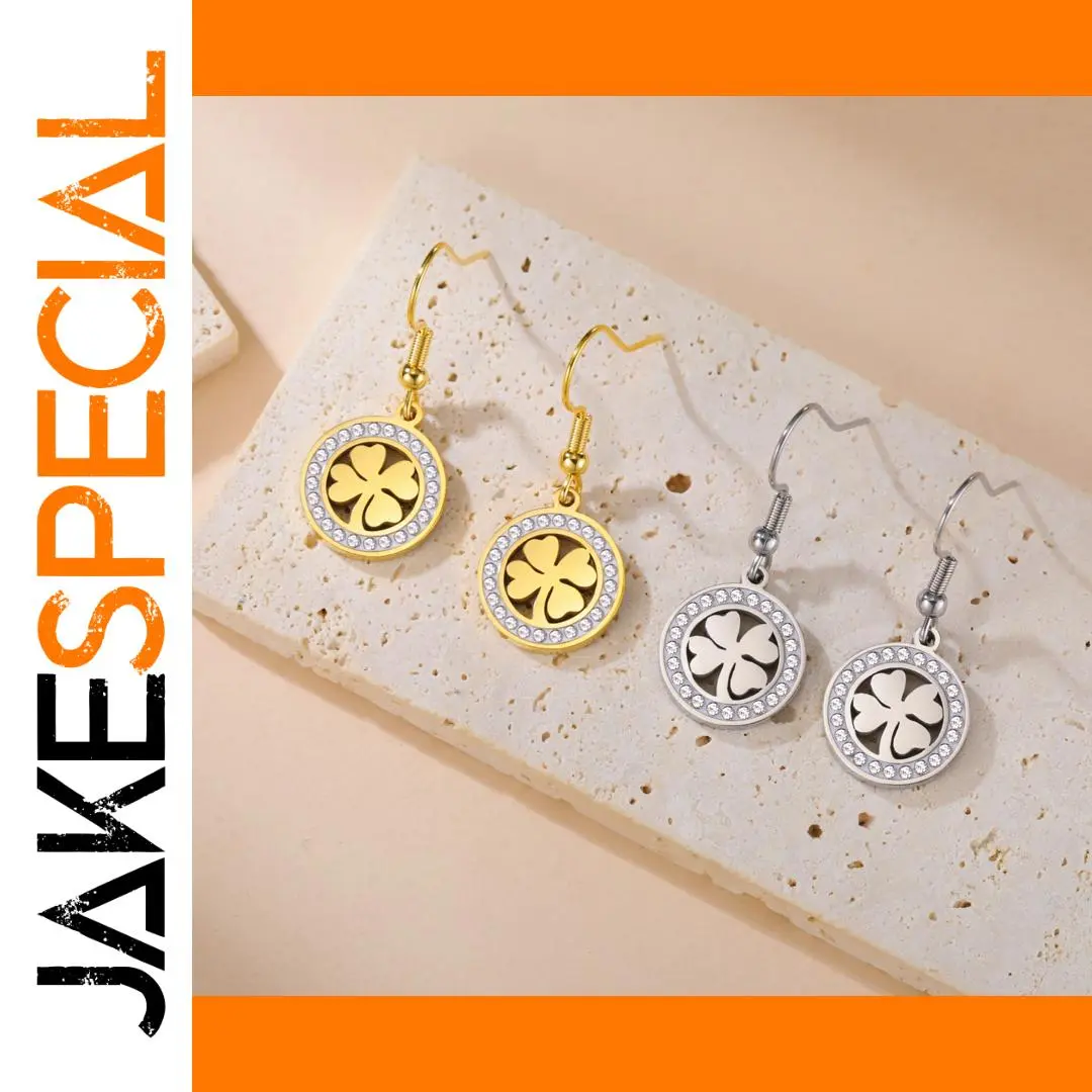 Stainless Steel Four-Leaf Clover Earrings 1 Stainless Steel Four-Leaf Clover Earrings