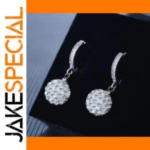 Sterling Silver Round Cubic Zircon Earrings
