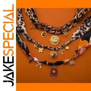 Vintage Sun Pendant Necklace with Rhinestones