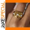Gold Stainless Steel Pearl Ring