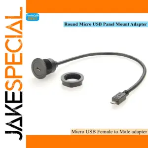 Micro USB Panel Mount Extension Cable 30cm