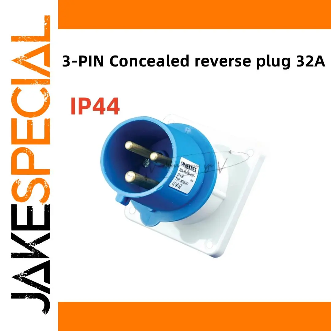 Industrial Blue Power Socket Connector Set 200-250V 32A 1 Industrial Blue Power Socket Connector Set 200-250V 32A