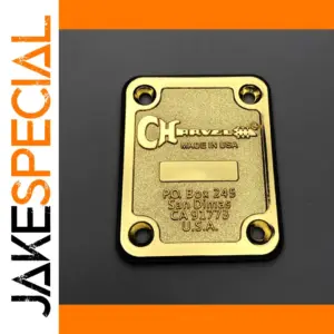 Charvel Gold/Chrome Guitar Neck Plate with Logo