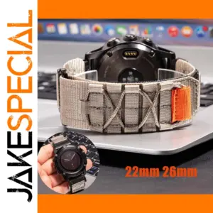 Garmin-Compatible Woven Nylon Watch Strap 22/26mm