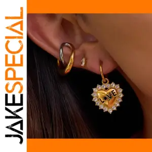 Elegant Stainless Steel Heart Earrings Model JDE0205008