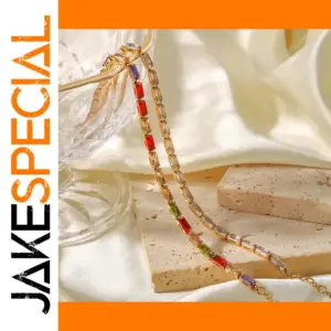 Vibrant Multi-Colored Rhinestone Stainless Steel Bracelet