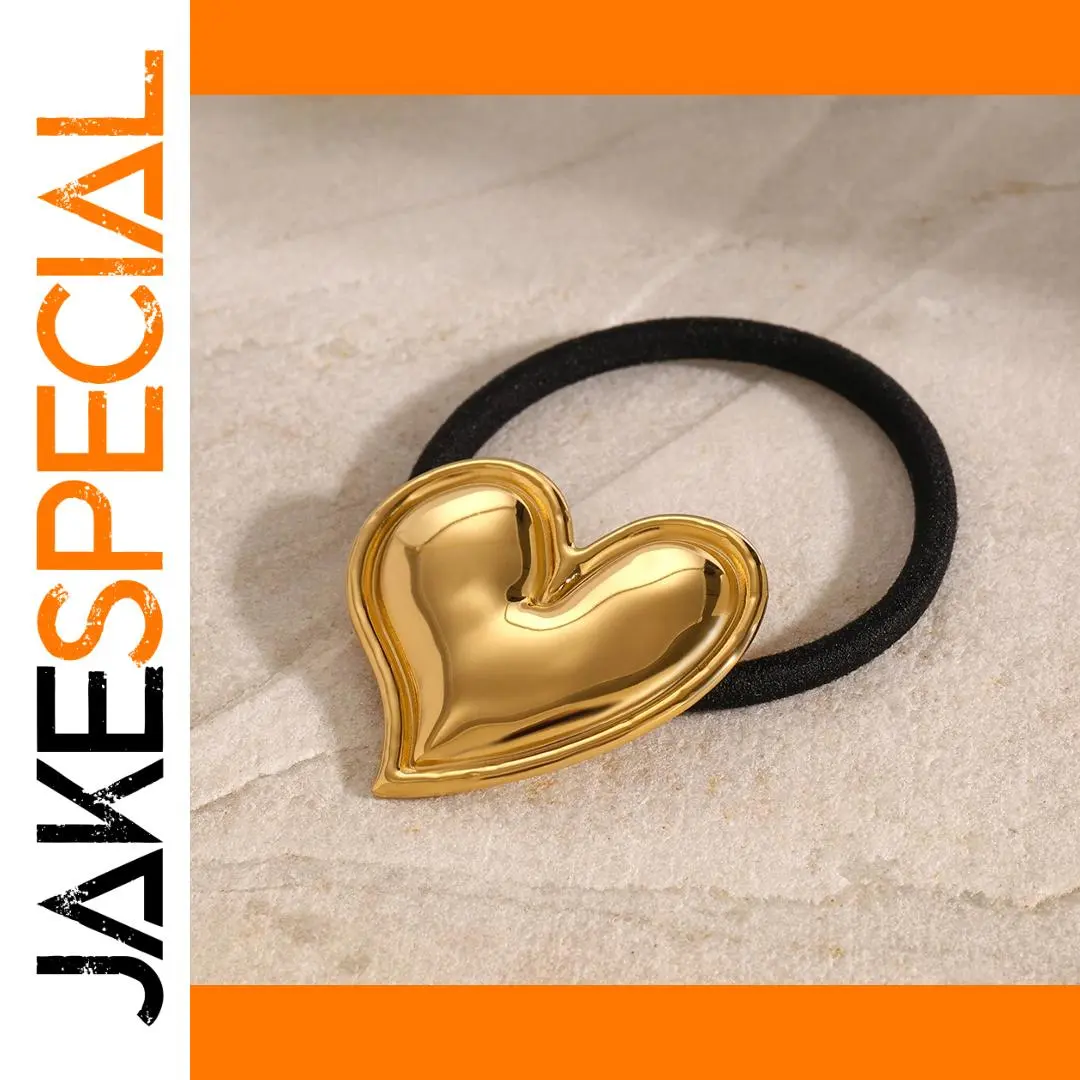 Stainless Steel Heart-Shaped Hair Ring 1 Stainless Steel Heart-Shaped Hair Ring