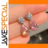 Elegant Pink Drop Earrings with Cubic Zirconia