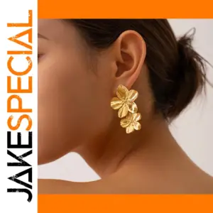 Vintage Gold Stainless Steel Statement Earrings