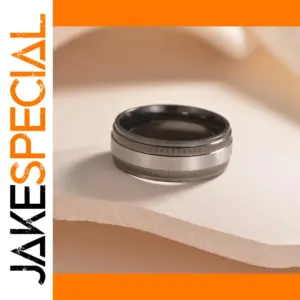 Black and Gold Stainless Steel Ring 8mm Unisex