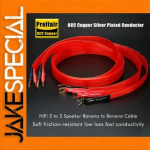 Premium Red Silver-Plated OCC Speaker Cable