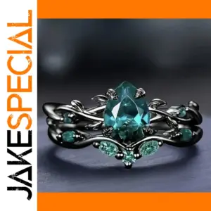 Teal Gemstone Ring Set in Silver or Gold Tone