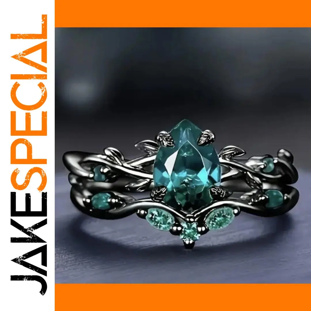 Teal Gemstone Ring Set in Silver or Gold Tone 1 Teal Gemstone Ring Set in Silver or Gold Tone