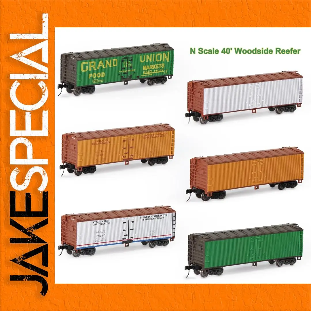 Evemodel 40ft Woodside Reefer Boxcar N Scale 1 Evemodel 40ft Woodside Reefer Boxcar N Scale
