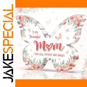 Butterfly-Shaped Acrylic Memorial Plaque for Mom