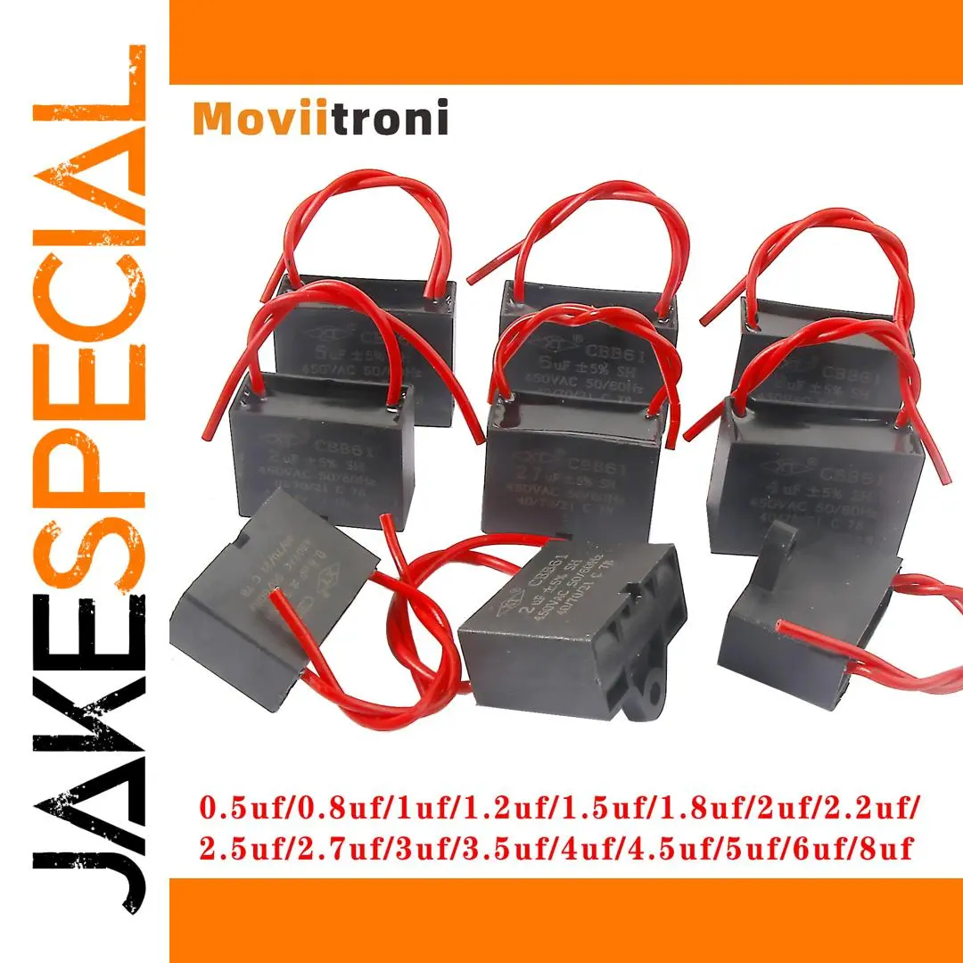 Set of 5 450V CBB61 Capacitors for Fans 1 Set of 5 450V CBB61 Capacitors for Fans