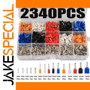 Electrical Crimp Terminal Kit with 2,340 Connectors