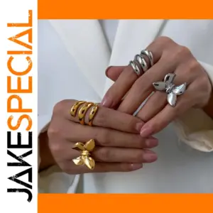 Stainless Steel Butterfly Ring Size 7