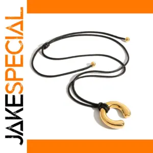 Stainless Steel Gold Horseshoe Necklace