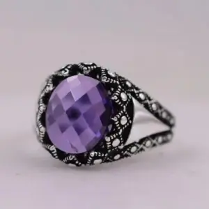 Vintage Black Men's Ring with Purple Zircon 9 7f1f14d3bf93472b97f84128 upscaled