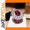 Elegant Ruby and Zircon Women's Ring