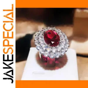 Elegant Ruby and Zircon Women's Ring