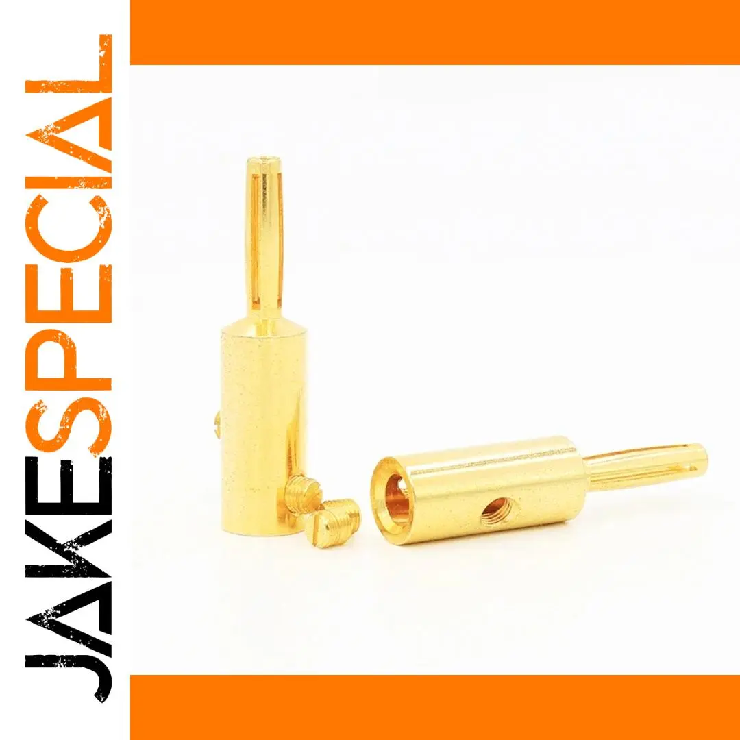 Gold-Plated Speaker Cable Banana Plugs (Set of 8) 1 Gold-Plated Speaker Cable Banana Plugs (Set of 8)