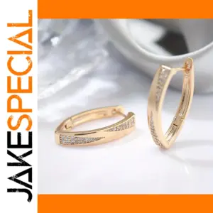 Gold Drop Earrings with Cubic Zirconia