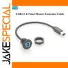 USB 3.0 B Panel Mount Extension Cable 0.3m