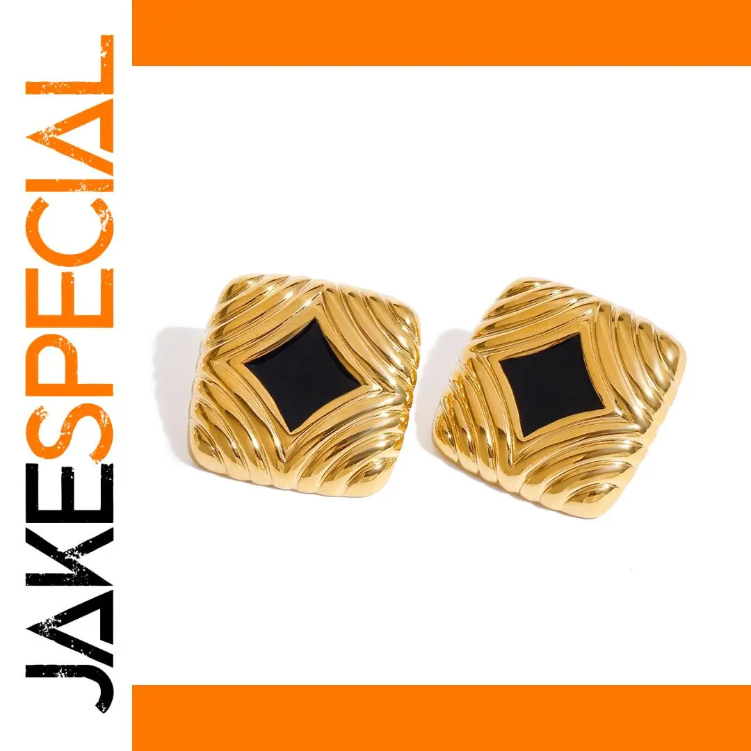 Elegant Gold-Tone Stainless Steel Earrings 1 Elegant Gold-Tone Stainless Steel Earrings