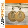 Ethnic Gold-Tone Beaded Dangle Earrings