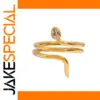 Elegant Stainless Steel Gold Snake Ring for Women
