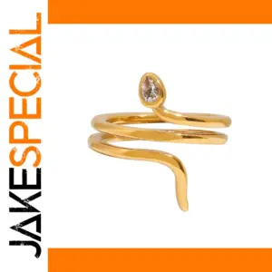 Elegant Stainless Steel Gold Snake Ring for Women