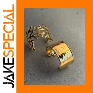 Stainless Steel Gold-Style Cuff Bracelet