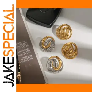 Stylish Stainless Steel Gold and Silver Earrings