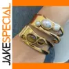 Elegant Stainless Steel Pearl & Tiger Eye Bracelet