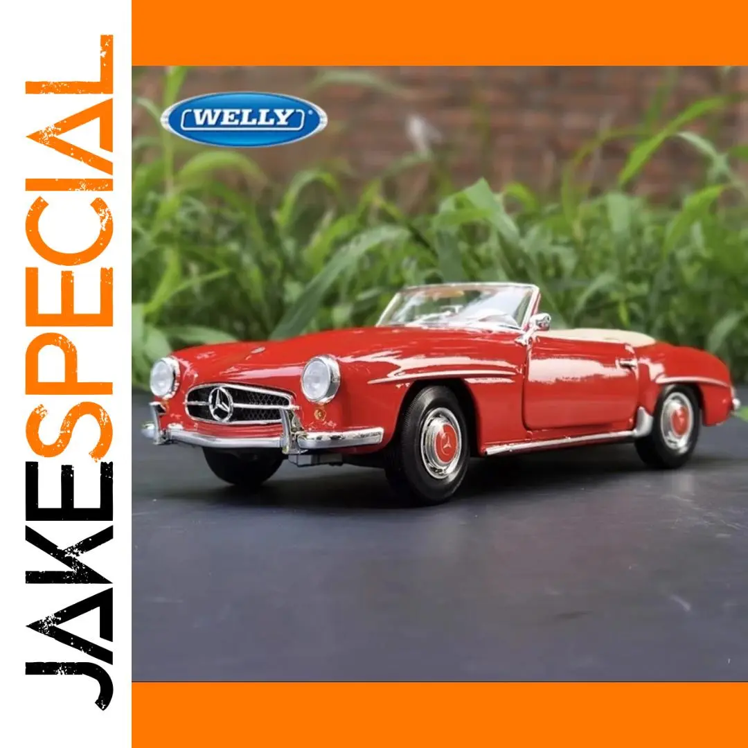 Vibrant Red Mercedes-Benz 190SL Model 1:24 Scale 1 Vibrant Red Mercedes-Benz 190SL Model 1:24 Scale