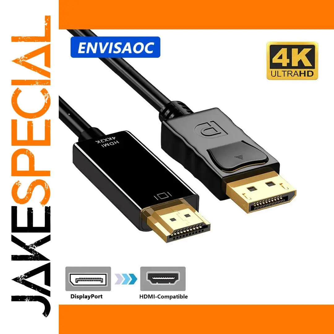 DP to HDMI Adapter 4K@30Hz, 1.8m, Black 1 DP to HDMI Adapter 4K@30Hz, 1.8m, Black