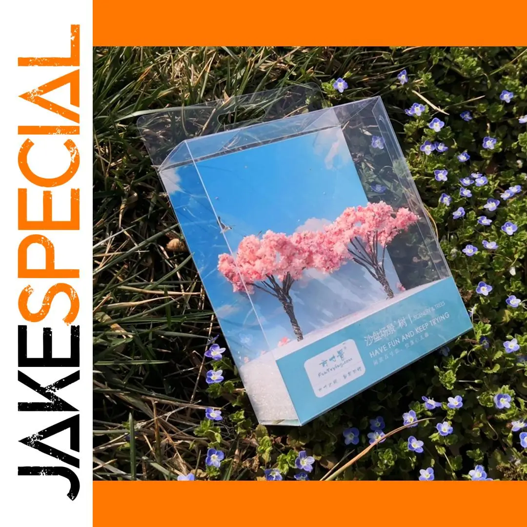 Miniature Pink Cherry Blossom Trees for HO Scale 1 Miniature Pink Cherry Blossom Trees for HO Scale