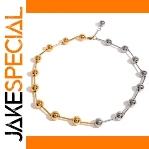 Modern Stainless Steel Beaded Necklace for Men