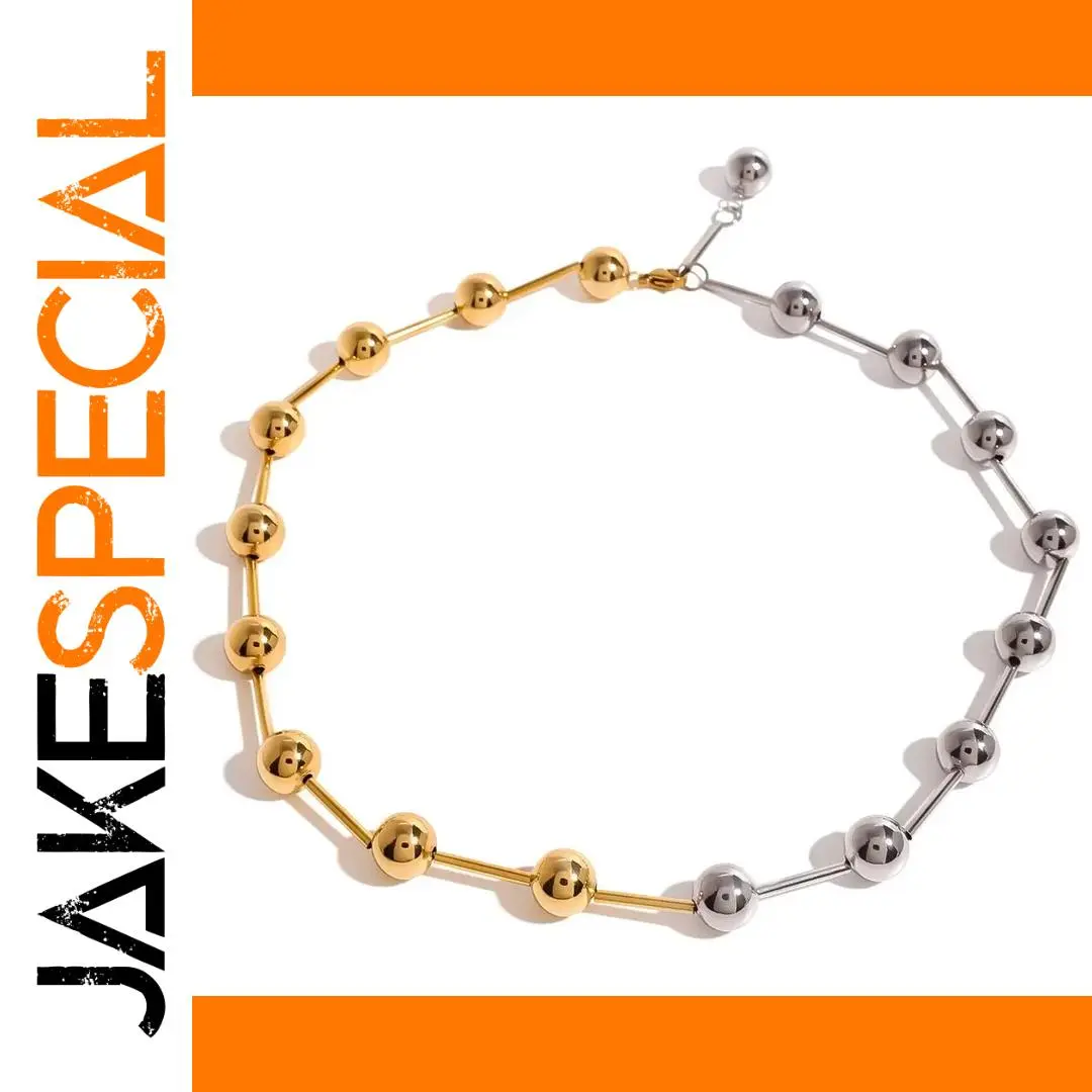 Modern Stainless Steel Beaded Necklace for Men 1 Modern Stainless Steel Beaded Necklace for Men