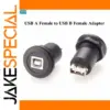 USB Panel Mount Adapter 22mm Black
